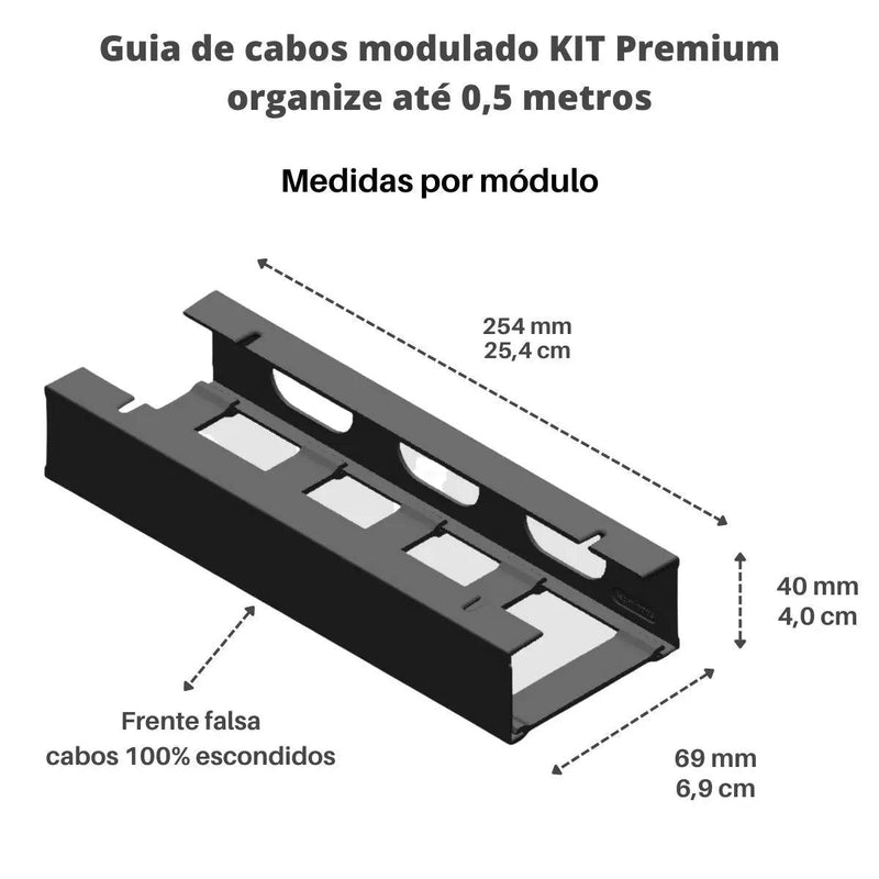 Organizador de Cabos 0,5m com Instalação Rápida e Sem Ferramentas.