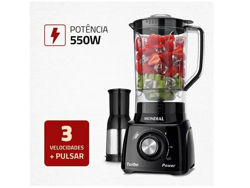 Liquidificador Mondial Turbo Power 550W - Potência, Versatilidade e Elegância na Cozinha!