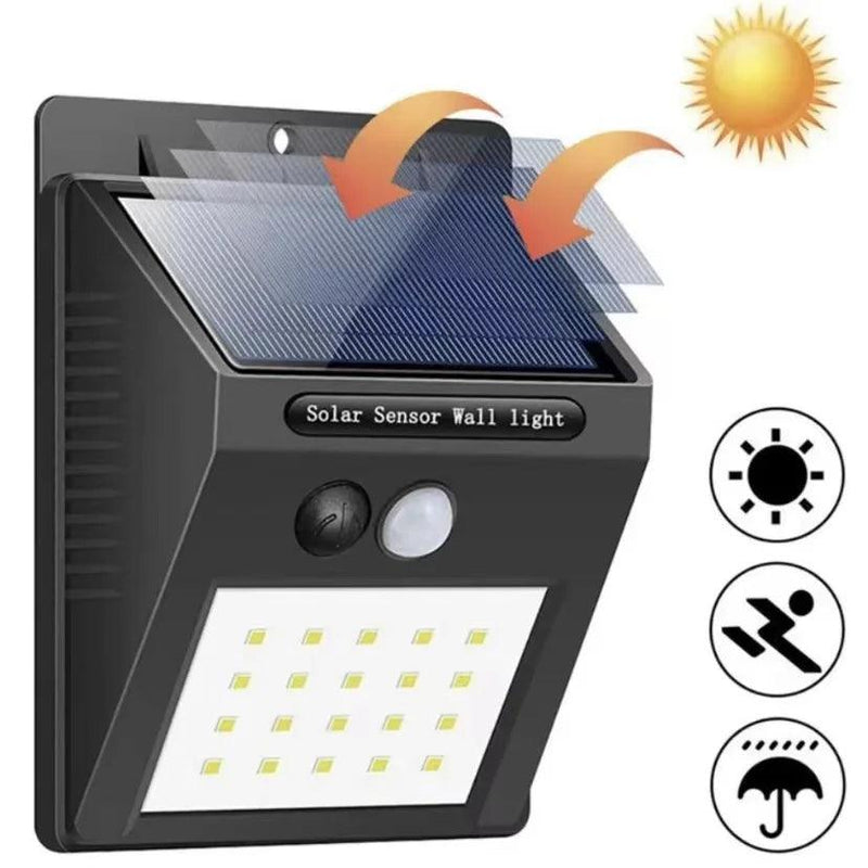 💡 Luminária Solar LED com Sensor Automático de Presença – 20 LEDs de Alta Potência! 🌞