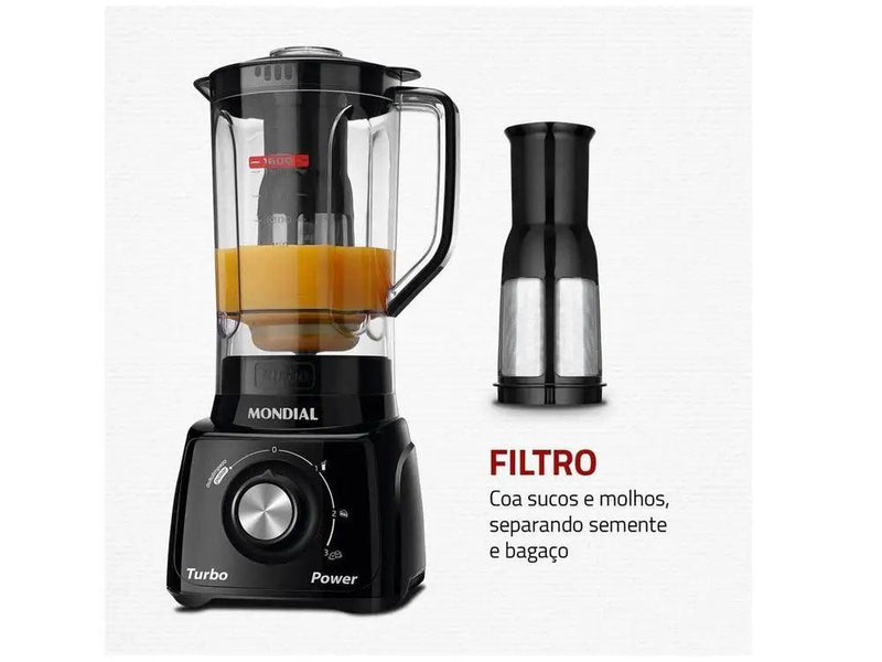 Liquidificador Mondial Turbo Power 550W - Potência, Versatilidade e Elegância na Cozinha!